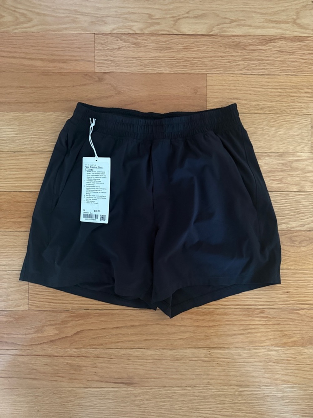 Mens Lululemon Pace Breaker Lined 5” Shorts - Black - Medium
